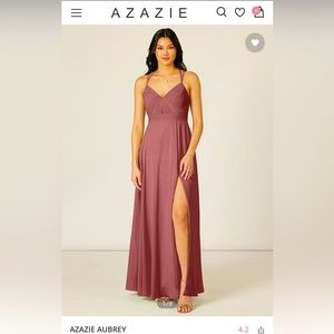 Azazie Aubrey Bridesmaid Formal Prom Dress in Dusty Rose Size 14